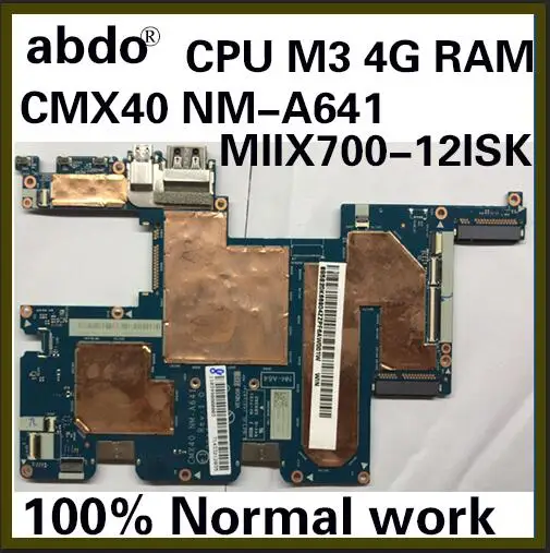 Для Lenovo MIIX 700 12ISK MIIX700 CMX40 NM A641 материнская плата для планшета ЦП M3 6Y30 4G 100% ТЕСТ