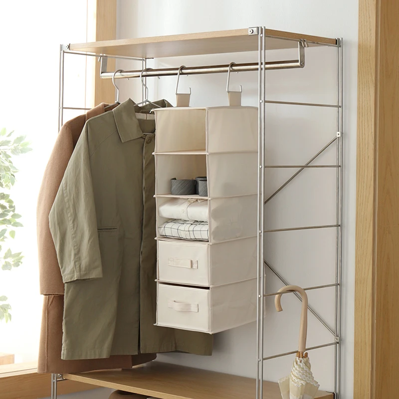 

Multi-layer Hanging Organizer Creative Cloth Bedroom Wardrobe Drawer Practical Space Saving Underwear Socks Storage Hanging Bags