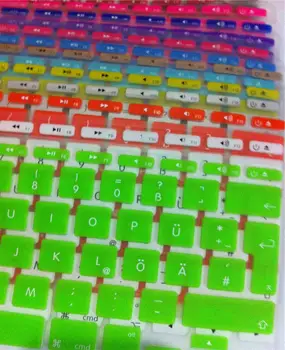 

EU German Fonts Silicone Keyboard Cover 5PCS Skin Sticker Protector Protective Film For Macbook Air 11 11.6 Hot Sale MEAFO