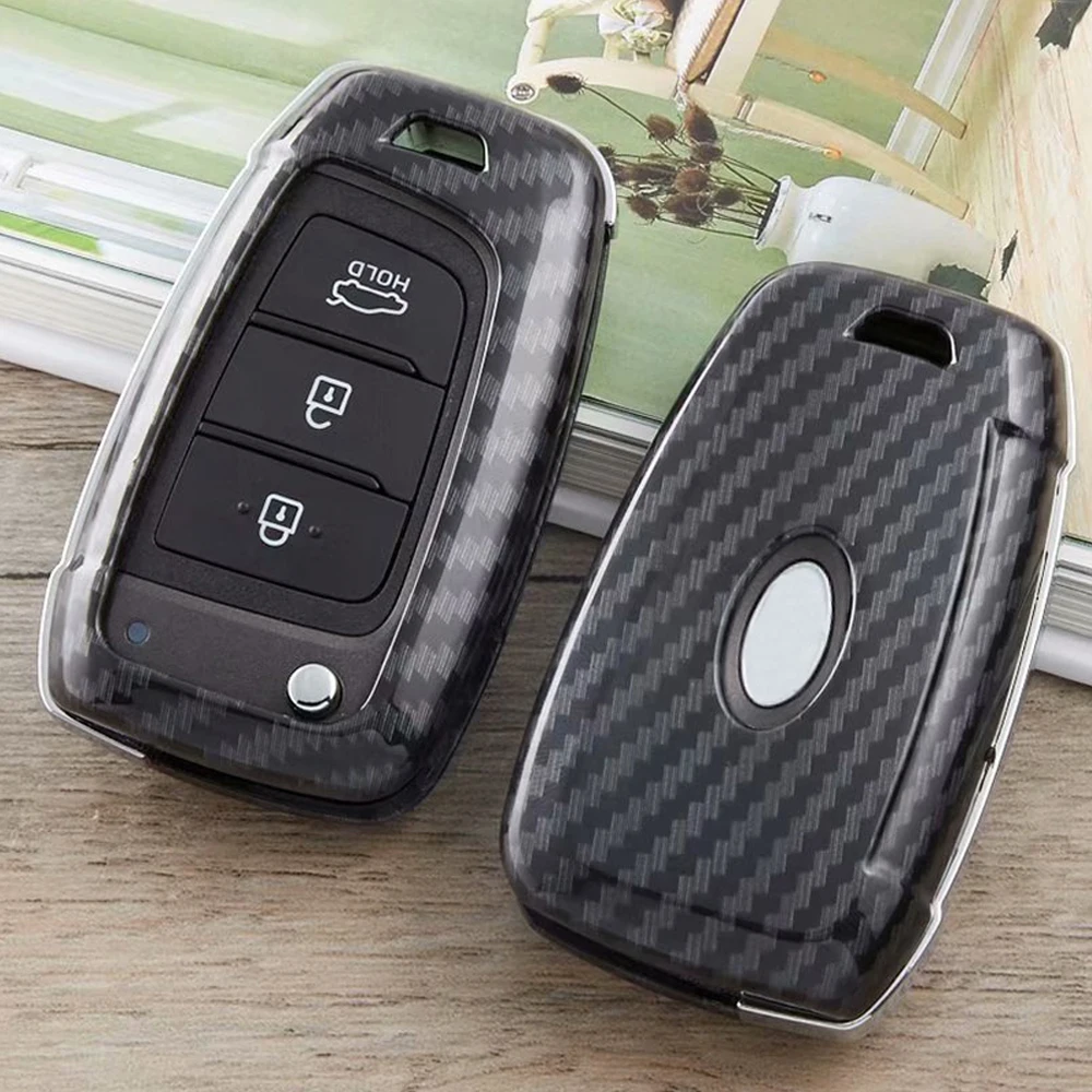 

High quality Car Folding Key Holder Case Cover For Hyundai Elantra i30 i35 i40 Tucson Kona 2015 2016 2017 2018 2019 Accessories