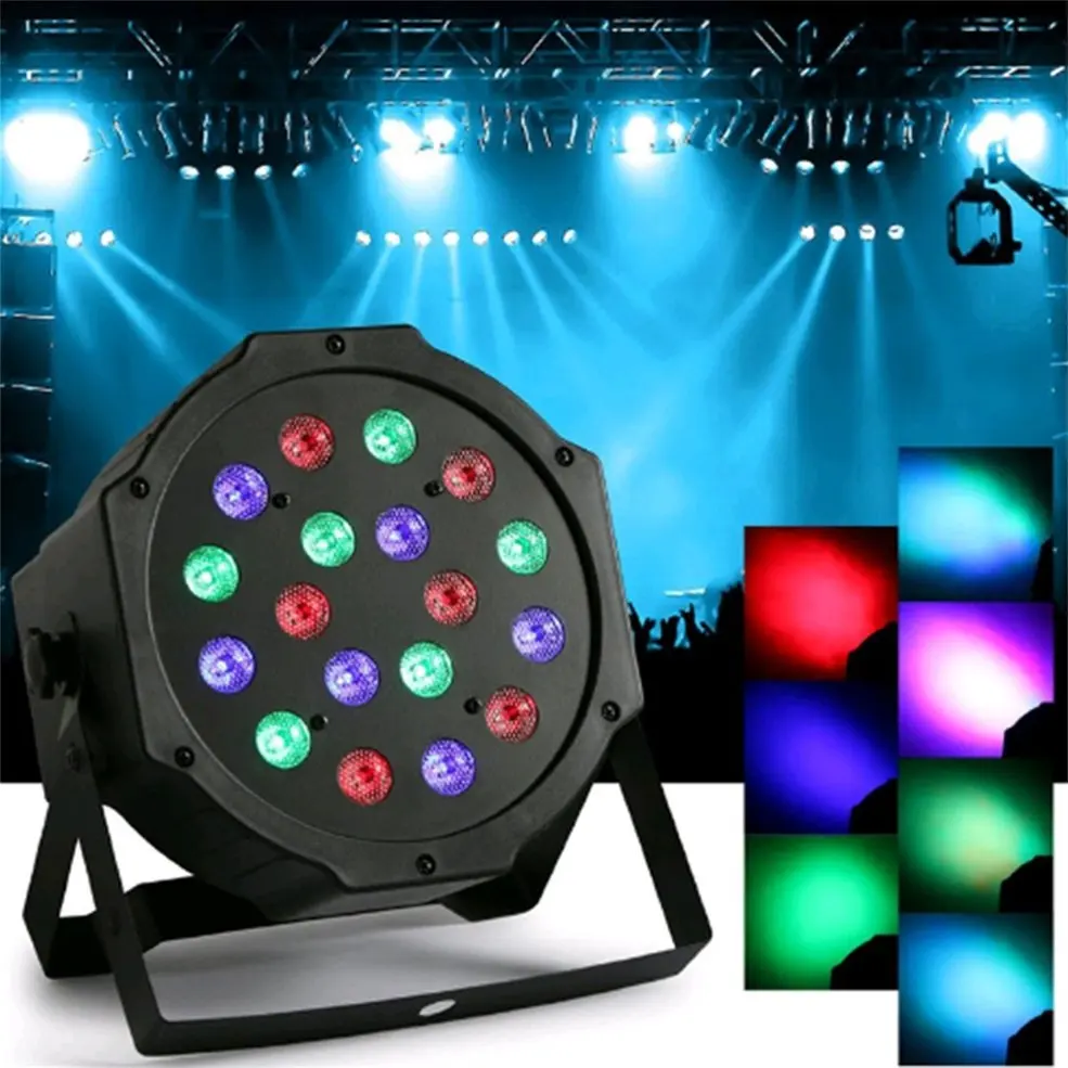 

2 pcs 18W 18LED Mixing Colors Stage Light 6 Channel Wedding Party DJ Club Light American style