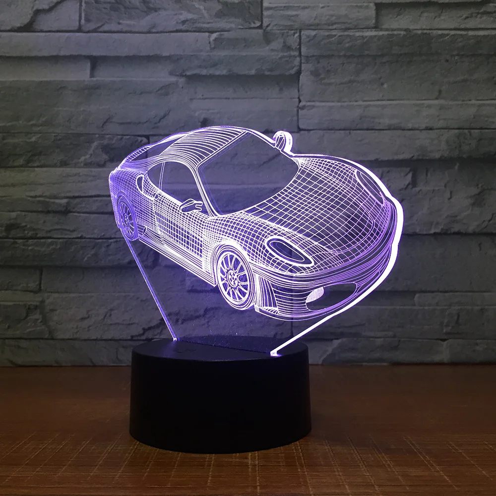 Производители пятна спортивный автомобиль Usb Красочный 3d маленький ночной