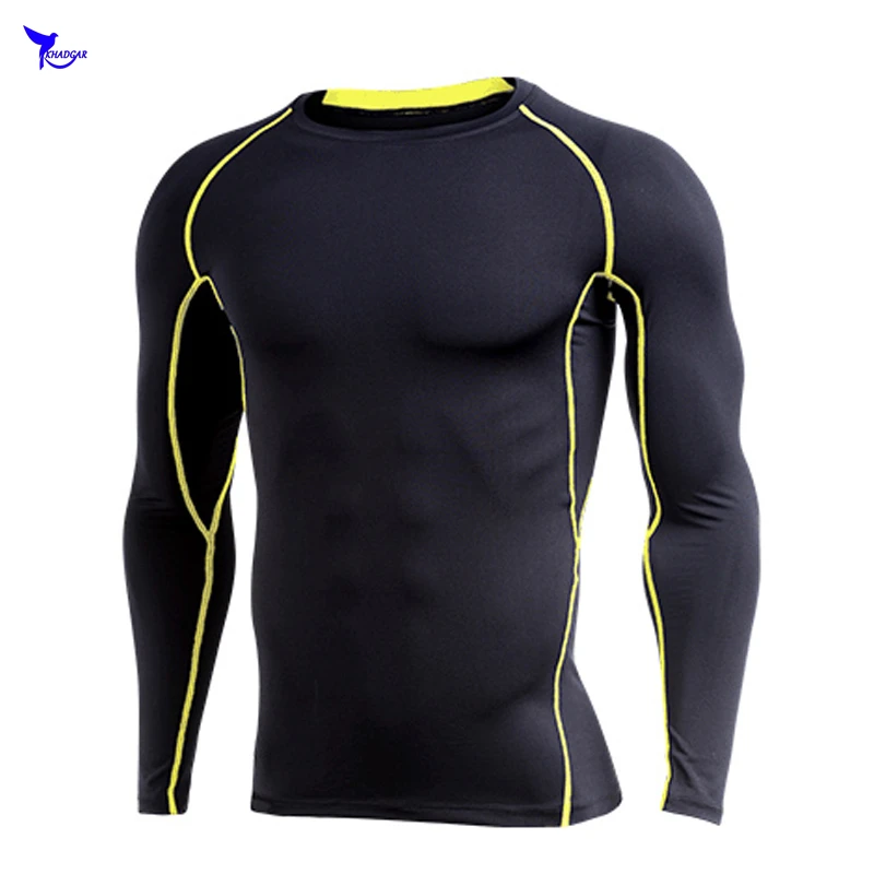 Дышащая мужская компрессионная футболка с длинным рукавом для бега
