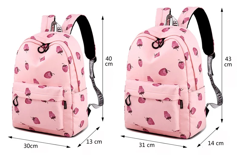 WINNER Fashion Backpack Girls Cute Cartoon Style School Backpack Kawaii Strawberry Print Backpack Bags For Women 2018 (20)