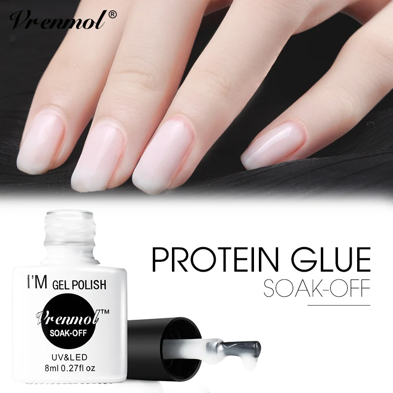 105 51 De Réductionvrenmol Transparent Opale Gelée Blanc Vernis à Ongles Uv Gel Laque Peinture Protégé Crème Couverture Revêtement Manucure