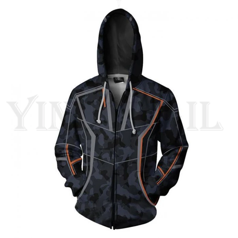 

Men and Women Zip Up Hoodies The Avengers Hero Hooded Jacket Mravel Superheroes Sweatshirt Iron Man Streetwear Cosplay Costume