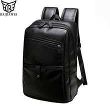 Baijiawei hombres mochilas de cuero de moda bolso de las mujeres mochila diaria 14 “ordenador portátil de la escuela bolsa casual y de los hombres de viaje mochilas bolsas de los hombres