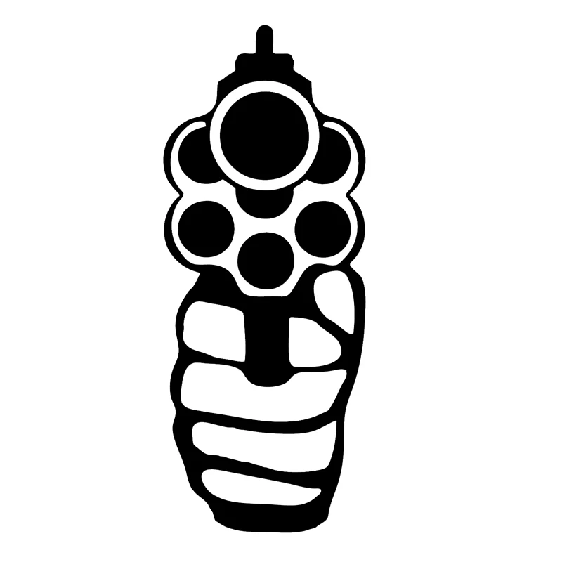 HotMeiNi 18*7.2cm Revolver JDM Car Sticker HUGE! Funny Gun Control Car