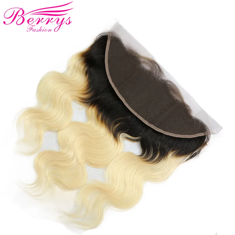 [Berrys Fashion] кружевная фронтальная волна тела Омбре цвет 1b/613 человеческие волосы темные корни отбеленные узлы Детские волосы парик из волос Реми