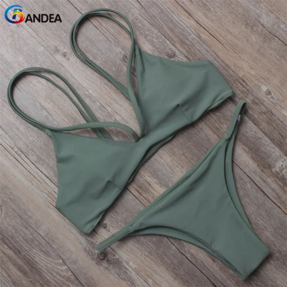 

BANDEA brazilian bikini 2019 swimwear women bikini brand reversible swimsuit halter swimwear padding swim suit HA860