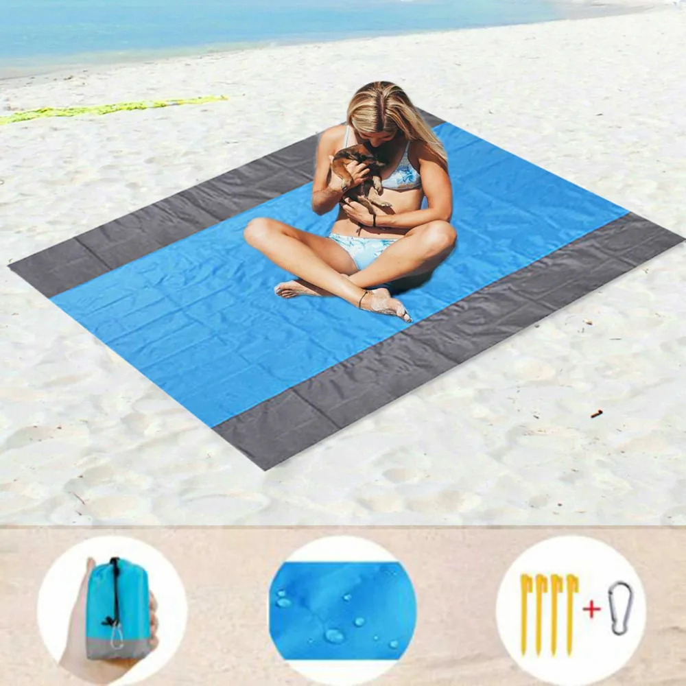 2019 Outdoor camping mat portable beach waterproof folding pocket beach mat self inflating camping mattress sleeping 40J3 (1)