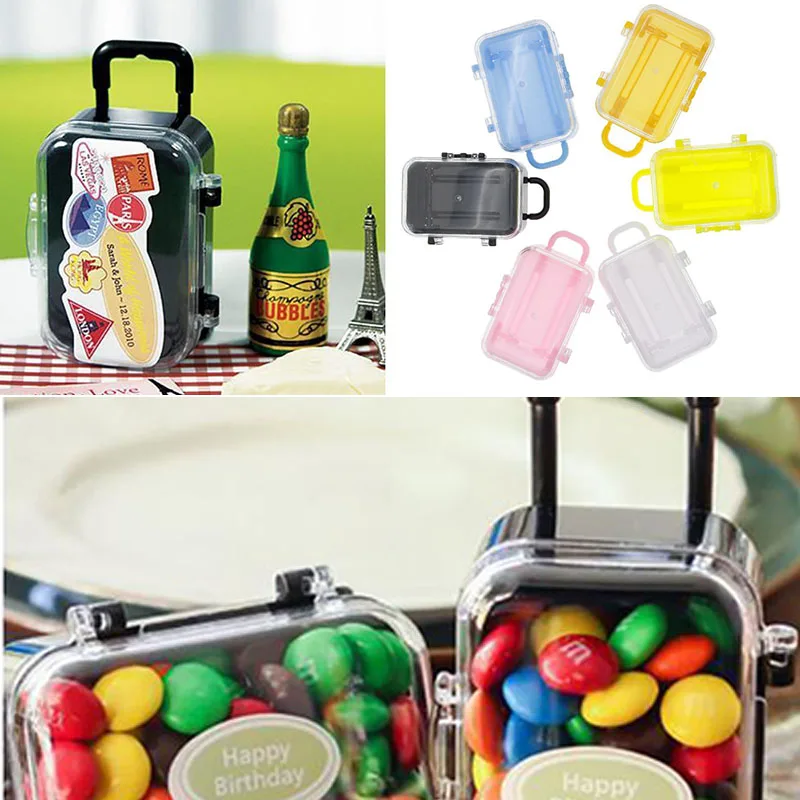 

Mini Travel Suitcase Shape Candy Box Wedding Favors Party Decor Toy Storage Case