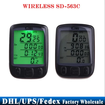 

100pcs/lot Wireless Cycle LCD Digital Computer Speedometer Odometer Backlight 563C Waterproof
