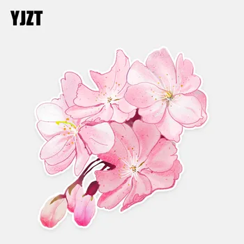 

YJZT 11.5*12.1CM Coolest Peach Blossom Flowers Decor Car Stickers Colored Personalized 11A0999