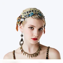 Новинка, ручная работа, винтажное украшение на голову для танцев, украшения для волос, аксессуары для племенных танцев, женский головной убор для соревнований