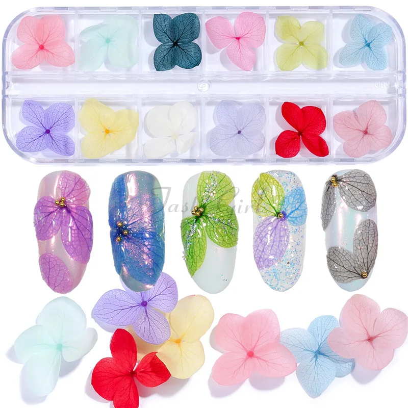 

12 Colors/box 3D Nail Art Dried Flower Decoration DIY Preserved Flower Nail Decoration Manicure Accessoires Tools