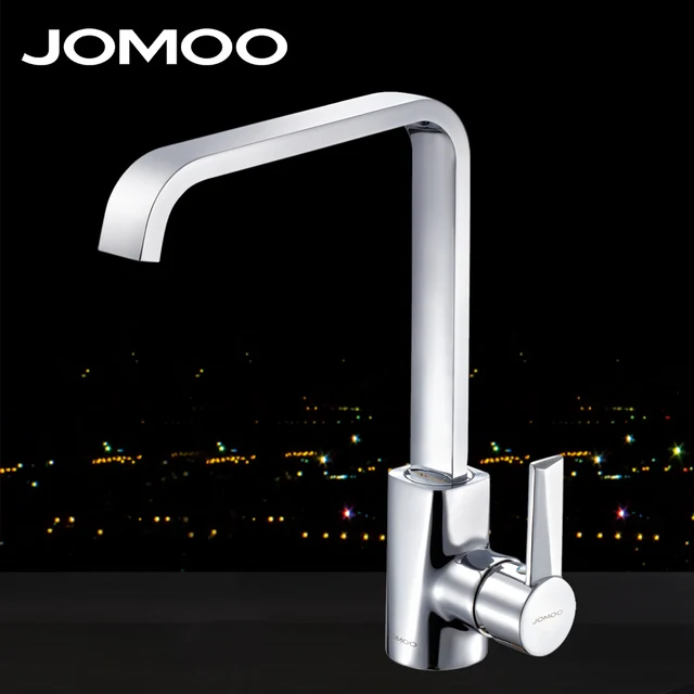 Special Offers JOMOO brass polish chrome kitchen faucet single handle single hole sink faucet 180 swingable spout Kitchen mixer tap 33054