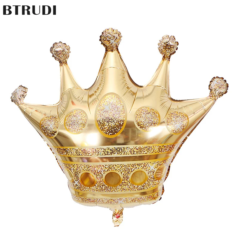 

BTRUDI 1pc Crown aluminum balloon gold wedding celebration balloons birthday party decoration