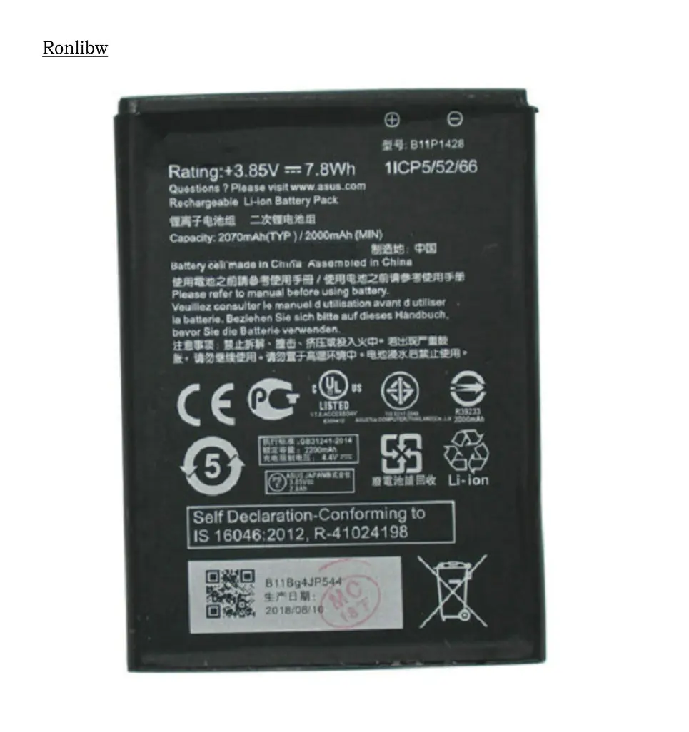 Аккумулятор Ronlibw 2000 мАч B11P1428 для Asus ZenFone ZB450KL ze500кг 5 дюймов X009DB zb452кг Go 4