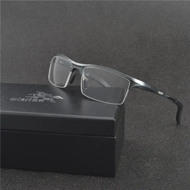 Best Price MINCL/2017 Aluminum Magnesium Men Glasses Frame Metal Half Frame Eyeglasses Male Computer Optical Spectacles With Case FML Best Price MINCL/2017 Aluminum Magnesium Men Glasses Frame Metal Half Frame Eyeglasses Male Computer Optical Spectacles With Case FML