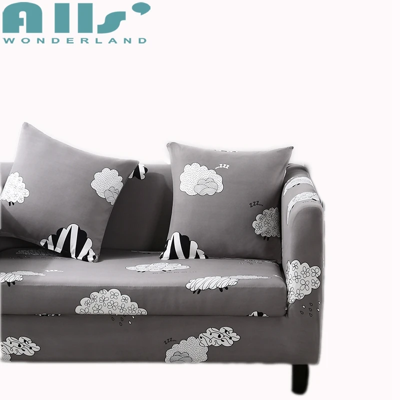 Mignon Moutons Course Gris Clair Housse De Canapé Avec