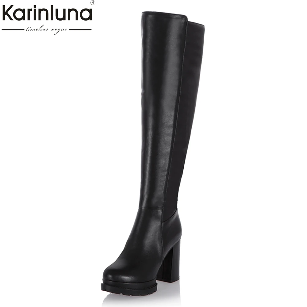 

KarinLuna 2018 best quality woman Over-the-knee boots women Shoes Woman fashion winter high heels woman Shoes boots