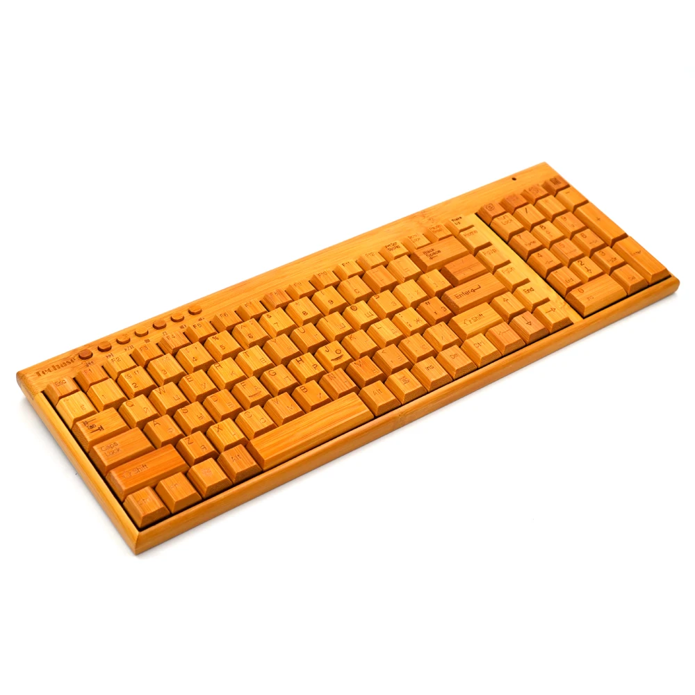 Клавиатура Techase с дизайном бамбука и руассианской версией Teclado E Mouse Sem Fio