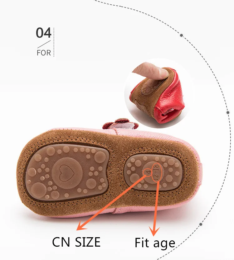 Детские сандалии из натуральной кожи; Нескользящие Детские Мокасины с цветами; сандалии для маленьких девочек; детская обувь