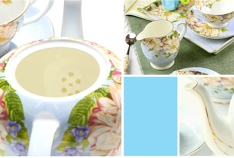Костяной фарфор в европейском стиле чайные сервизы кофейная чашка чайный горшок набор высокого качества чайный набор