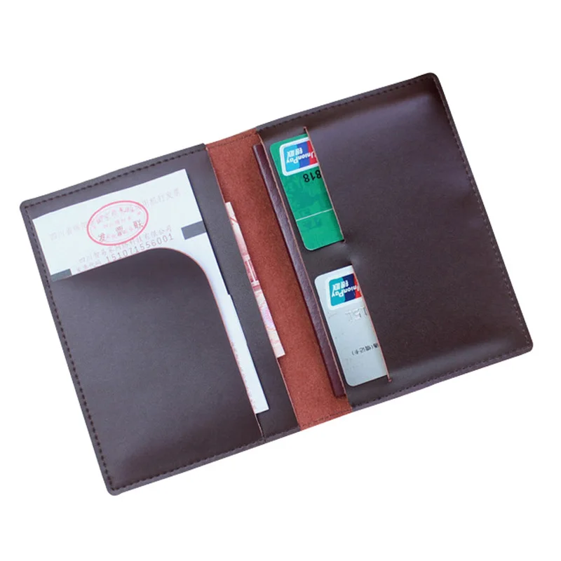 Designer Soft Leather Men Passport Cover Split Leather Business Passport Holder Pasport Passport