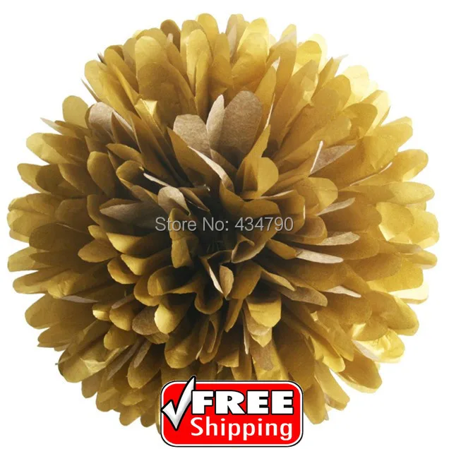 

20pcs 8"(20cm) Gold Tissue Paper Pom Poms Christmas-Wedding Handmade Paper Flowers Balls,Party Home Nursery-Choose Your Colors