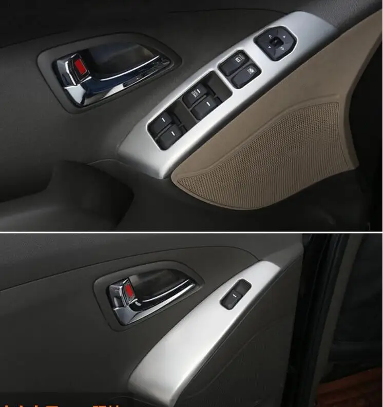 Отделка автомобиля внутренняя окна пуговицы подлокотник украшения крышка для hyundai ix35 2009- 4 шт./компл. наклейки для автомобиля