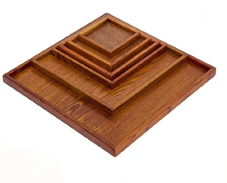 1PC 9 Size Wooden Tray Home Daily Tea Fruits Sundry Goods Storage Tray Korean Japanese Wood Tea W0041