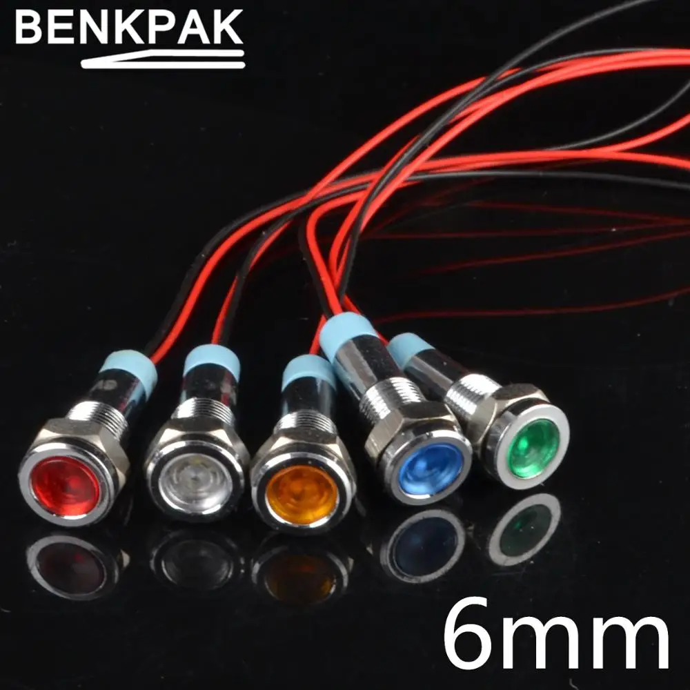 

6mm 12mm LED indicator light 3V 6V 12V 24V 220V signal lamp