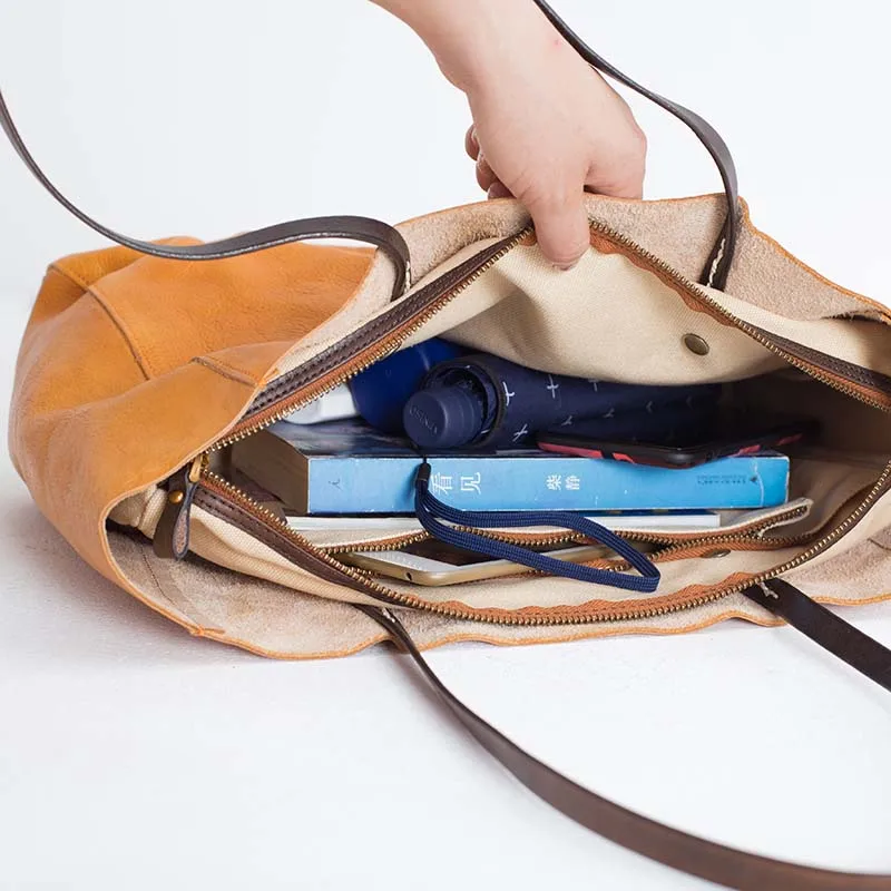 2018 new original handmade leather large-capacity one-shoulder art top layer leather bag handbag