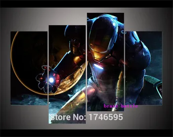 

The Avengers Iron Man 4 Pieces Canvas Painting Print Living Room Home Decor Modern Wall Art Oil Painting