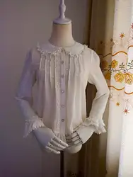 Хэллоуин белый с длинным рукавом шифоновая рубашка для женщин Элегантный женский готические Топы Блузка для 2018