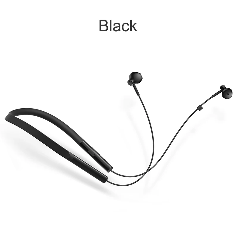 Xiaomi воротник Bluetooth гарнитура Молодежная версия Быстрая зарядка беспроводной шейный ремешок спортивный Apt-x гибридный двойной сотовый микрофон наушники - Цвет: black