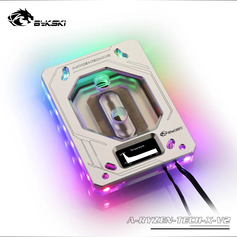 Блок процессора Bykski для Ryzen 3/5/7/ThreadRipper + OLED температурный цифровой дисплей RGB 12 V/RBW