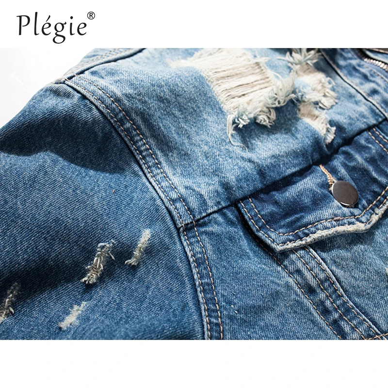 Plegie Men Ripped Ribbon Jeans Jackets Washed Patchwork Distressed Denim 2018 Mens Slim Fit Streetwear HipHop Vintage Jacket Plegie Men Ripped Ribbon Jeans Jackets Washed Patchwork Distressed Denim 2018 Mens Slim Fit Streetwear HipHop Vintage Jacket