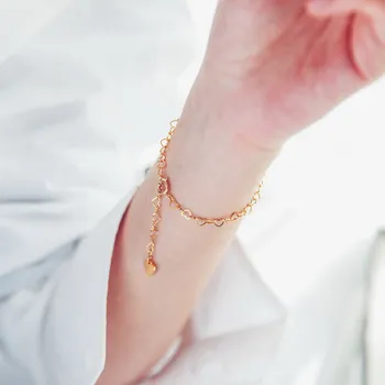 

2019 New Arrivals Hot Fashion Simple Metal Heart Connection Charm Bracelets For Women & Men Jewelry Summer Style Beach