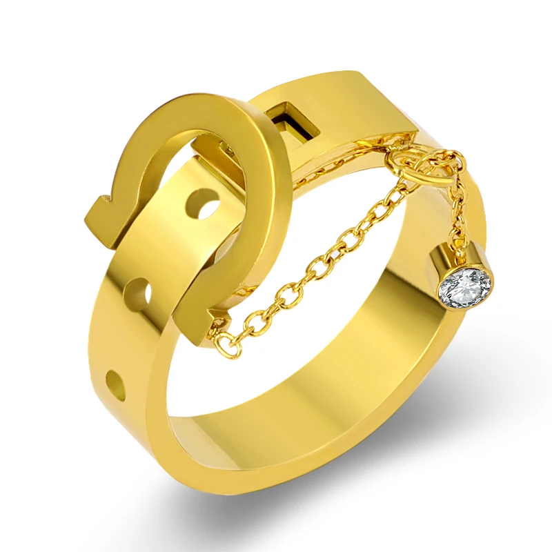 

Fashion Jewelry Charms Rings For Women Crystal Ring Stainless Steel Finger Rings Luxury Metal Belt Personality Rings Bijoux 2019