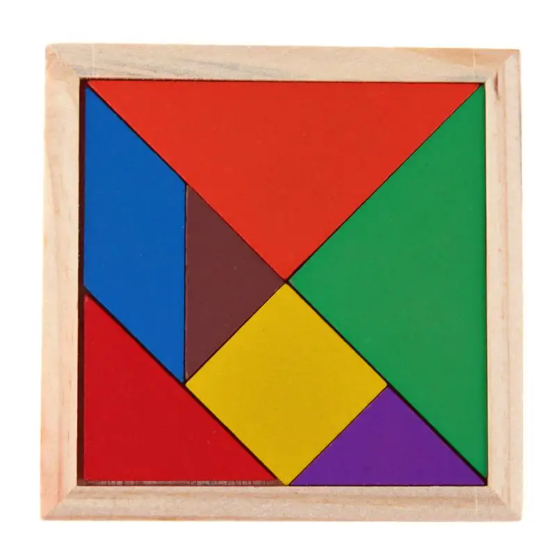 

Montessori Wooden Tangram Jigsaw Puzzle Toy Geometry Shape Baby DIY Childhood Early Education Toy Development Wood Puzzle Game