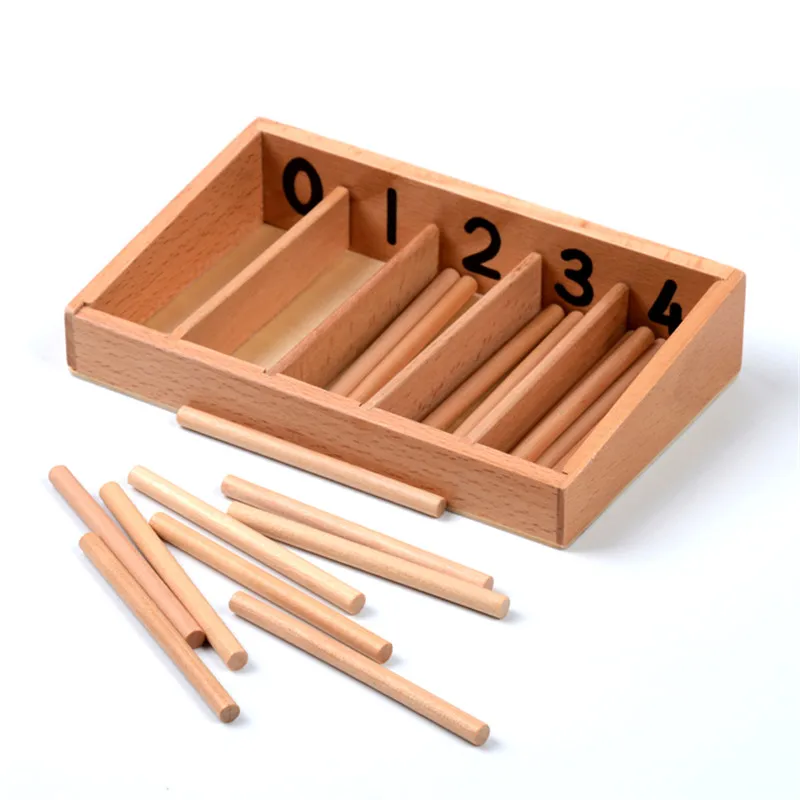 Family Version Baby Toy Spindle Box With 45 Spindles Montessori Mathematics Learning and Education Educational Toys Spindle Rod