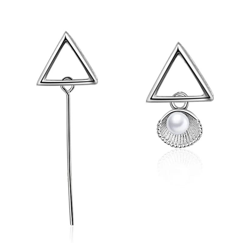 

925 Sterling Silver Fashion Pearl Geometric Stud Earrings for Women Jewelry Gift New Hot Sale Wholesale Drop Shipping