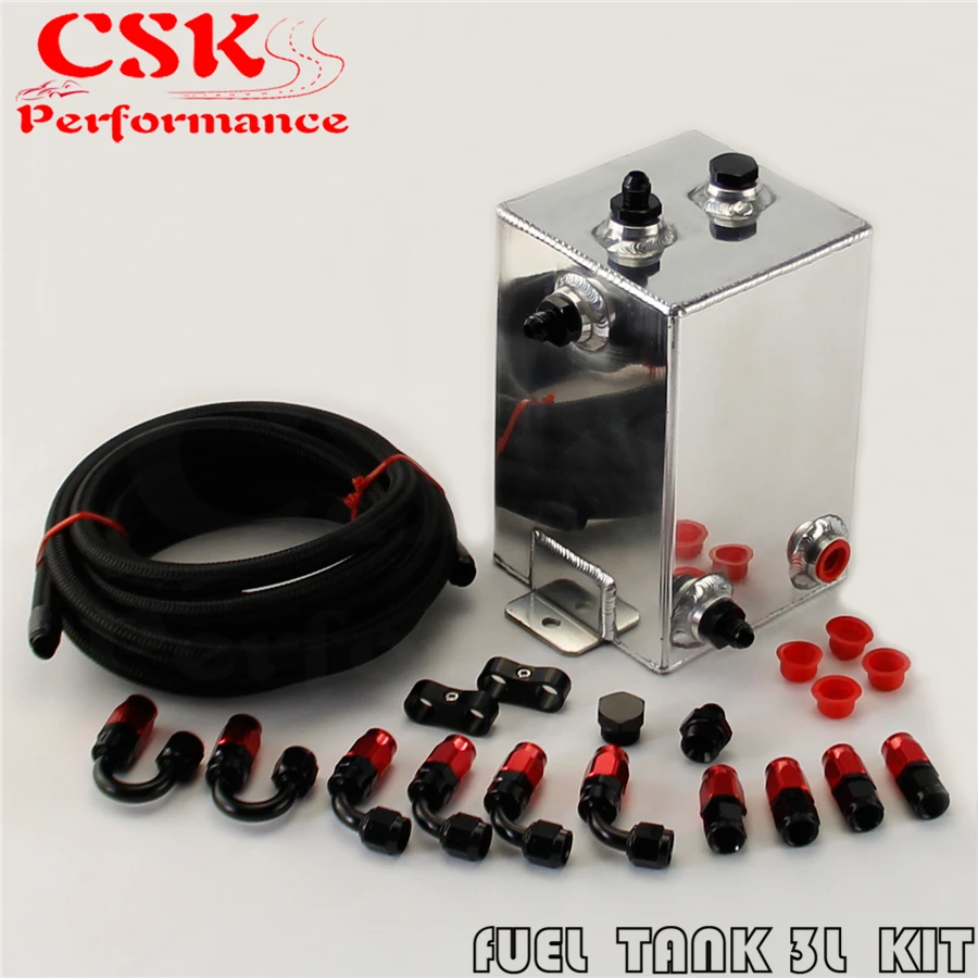 3L Aluminium Surge tank kit mirror polish Fuel 3L Universal Complete