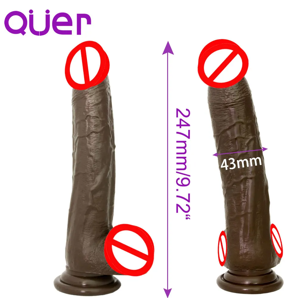 9.72 inch 43mm width Coffee color long and big penis realistic dildo phallus on suckers for women sex toys fake dick cock Dildos stylish middle plant jacquard 6cm width coffee color tie for men