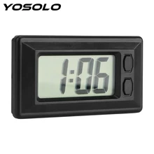 Автомобильные часы YOSOLO, аксессуары для интерьера, украшение автомобиля, самоклеющиеся Автомобильные ЖК-часы с цифровым дисплеем, украшение автомобиля, Стайлинг автомобиля