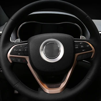 

ABS Plastic For Jeep Grand Cherokee 2014-2017 Car middle Steering wheel Button frame Cover Trims sticker Car Styling Accessories