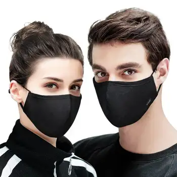 

Kpop Cotton Black Mask mouth face Mask Anti PM2.5 dust Mouth Mask with 6pcs Activated Carbon Filter korean Mask Fabric Face Mask